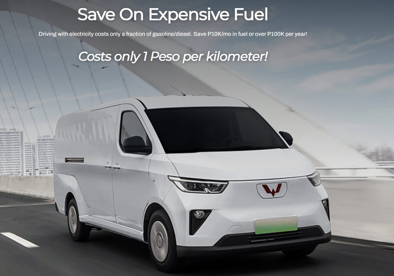 Wuling electric van marketed in the Philippines
